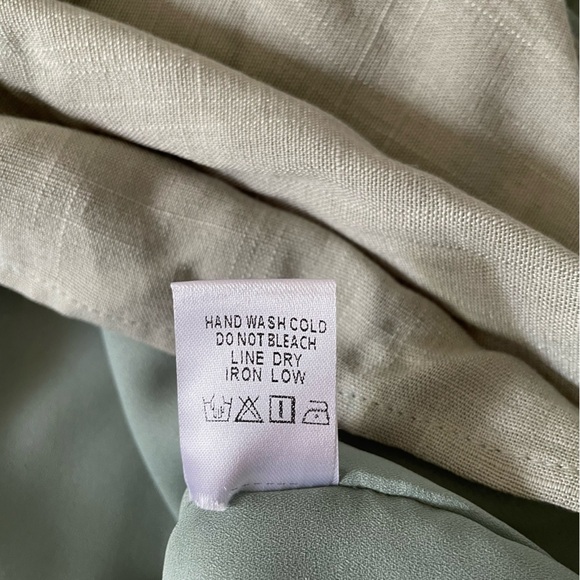 Heyson Women's NWT Sage Green Short Sleeve Blouse Pleated Shirt Puff Sleeve Top - Picture 10 of 16